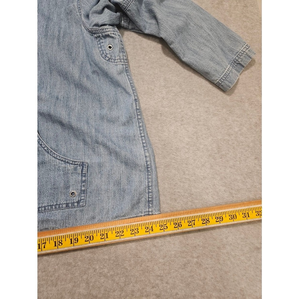 CJ Banks Denim Hooded Shirt Jacket / Shacket Womens Size X - *VINTAGE* - Picture 12 of 16